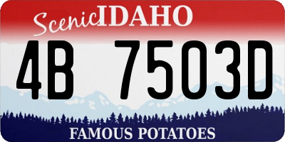 ID license plate 4B7503D