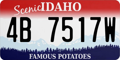 ID license plate 4B7517W