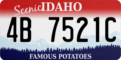ID license plate 4B7521C