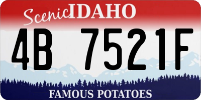 ID license plate 4B7521F