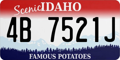 ID license plate 4B7521J