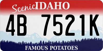 ID license plate 4B7521K