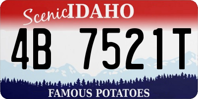 ID license plate 4B7521T
