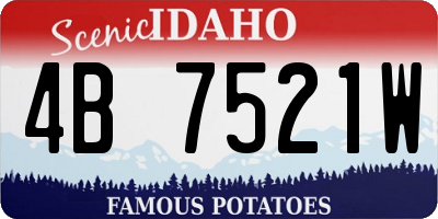 ID license plate 4B7521W