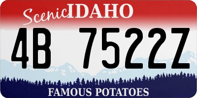 ID license plate 4B7522Z