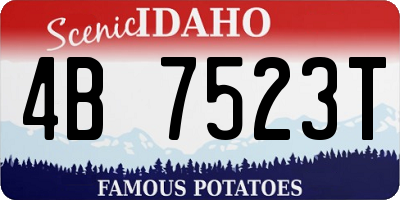 ID license plate 4B7523T