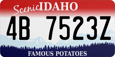 ID license plate 4B7523Z