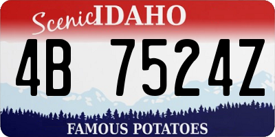 ID license plate 4B7524Z