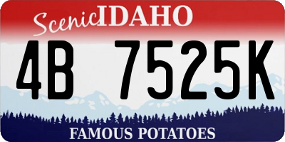 ID license plate 4B7525K