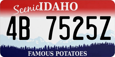 ID license plate 4B7525Z
