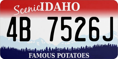 ID license plate 4B7526J