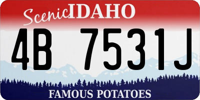 ID license plate 4B7531J