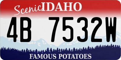 ID license plate 4B7532W