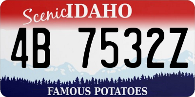 ID license plate 4B7532Z