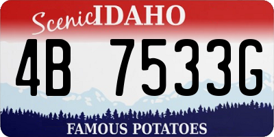 ID license plate 4B7533G