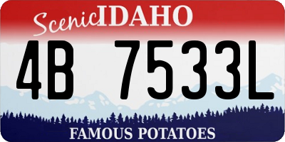 ID license plate 4B7533L