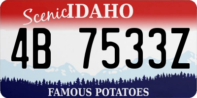 ID license plate 4B7533Z