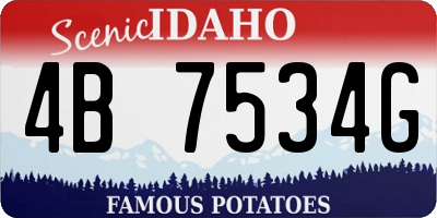 ID license plate 4B7534G