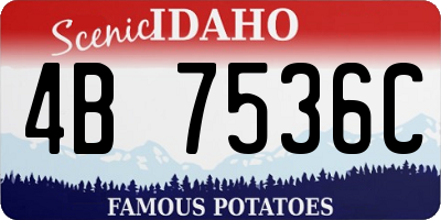 ID license plate 4B7536C