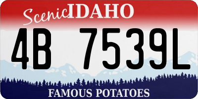 ID license plate 4B7539L