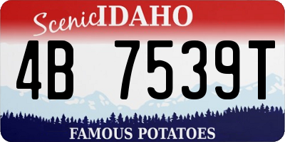 ID license plate 4B7539T