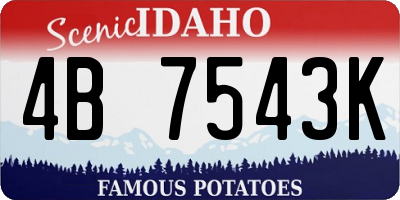ID license plate 4B7543K