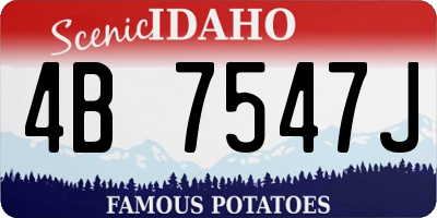 ID license plate 4B7547J