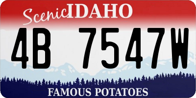 ID license plate 4B7547W