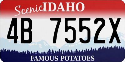 ID license plate 4B7552X
