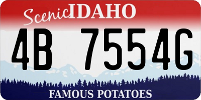 ID license plate 4B7554G