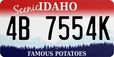 ID license plate 4B7554K