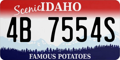 ID license plate 4B7554S