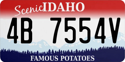 ID license plate 4B7554V