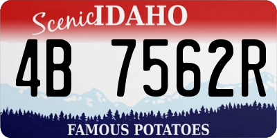 ID license plate 4B7562R