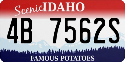 ID license plate 4B7562S