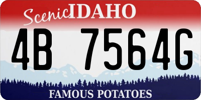 ID license plate 4B7564G