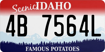 ID license plate 4B7564L