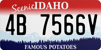 ID license plate 4B7566V