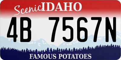 ID license plate 4B7567N