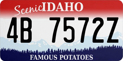 ID license plate 4B7572Z