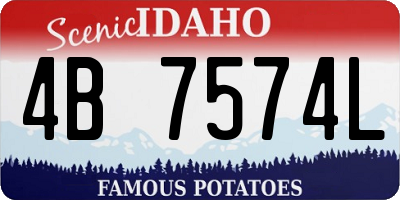 ID license plate 4B7574L