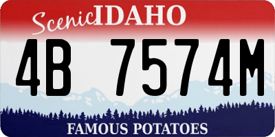 ID license plate 4B7574M