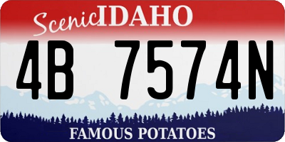 ID license plate 4B7574N