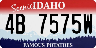 ID license plate 4B7575W