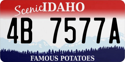 ID license plate 4B7577A