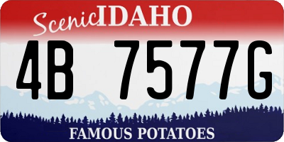 ID license plate 4B7577G