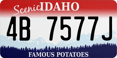 ID license plate 4B7577J