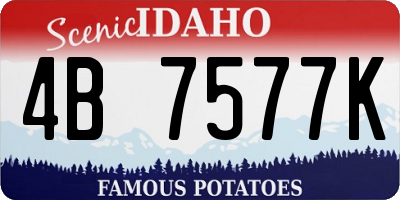 ID license plate 4B7577K