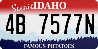 ID license plate 4B7577N