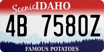 ID license plate 4B7580Z